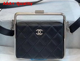 Chanel Clutch Lambskin and Silver Tone Metal Black Ref AS1732 Replica