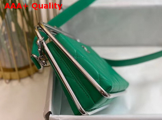 Chanel Clutch Lambskin and Silver Tone Metal Green Ref AS1732 Replica