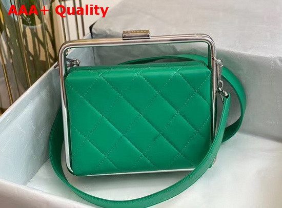 Chanel Clutch Lambskin and Silver Tone Metal Green Ref AS1732 Replica