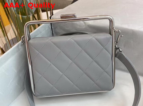 Chanel Clutch Lambskin and Silver Tone Metal Light Grey Ref AS1732 Replica