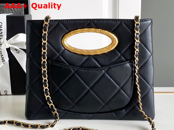 Chanel Clutch in Black Lambskin Gold Tone Metal AS5038 Replica