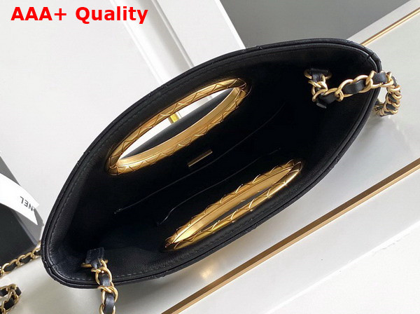 Chanel Clutch in Black Lambskin Gold Tone Metal AS5038 Replica