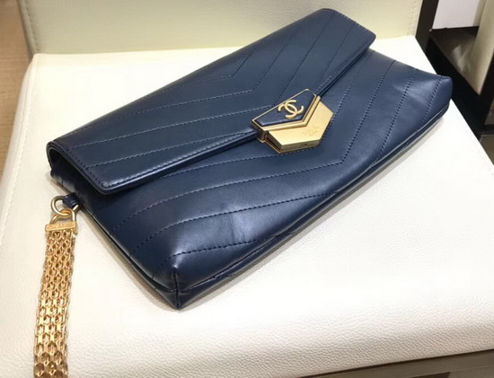 Chanel Clutch in Blue Calfskin A57493