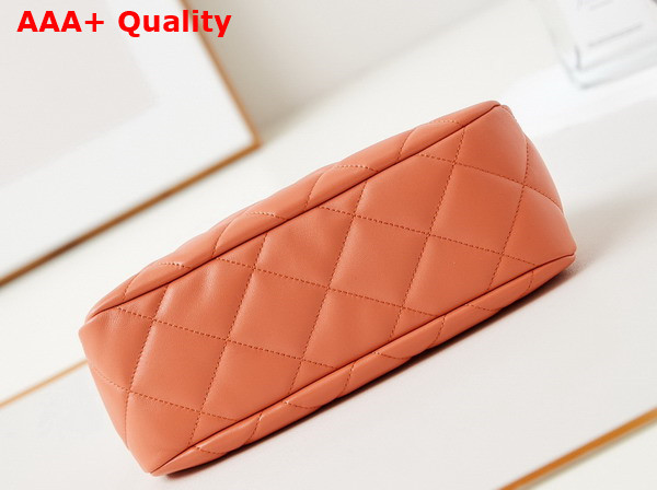 Chanel Clutch in Coral Lambskin Gold Tone Metal AS4717 Replica