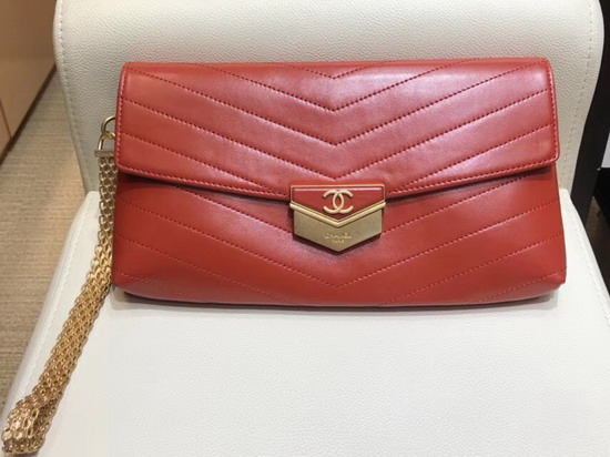 Chanel Clutch in Orange Calfskin A57493