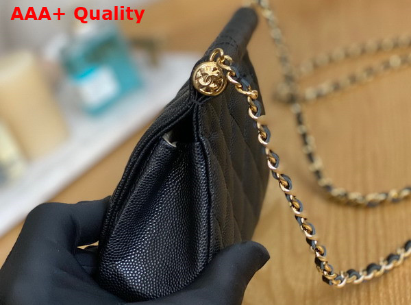 Chanel Clutch with Chain Black Grained Calfskin Gold Tone Metal Replica