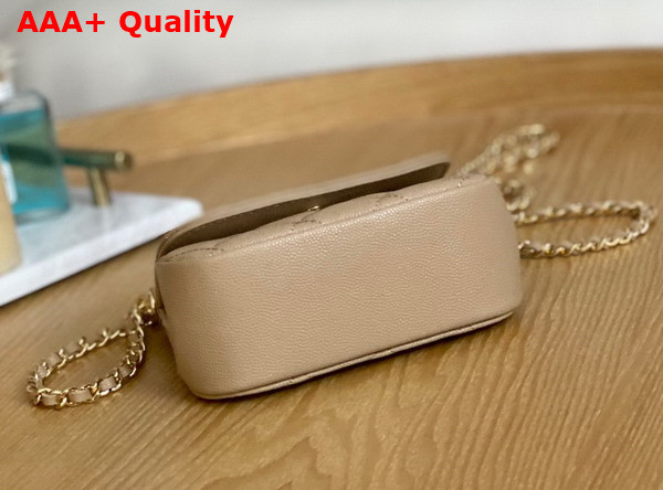 Chanel Clutch with Chain Grained Calfskin Gold Tone Metal Beige Ref AP3004 Replica