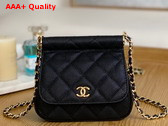 Chanel Clutch with Chain Grained Calfskin Gold Tone Metal Black Ref AP3004 Replica