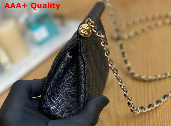 Chanel Clutch with Chain Grained Calfskin Gold Tone Metal Black Ref AP3004 Replica