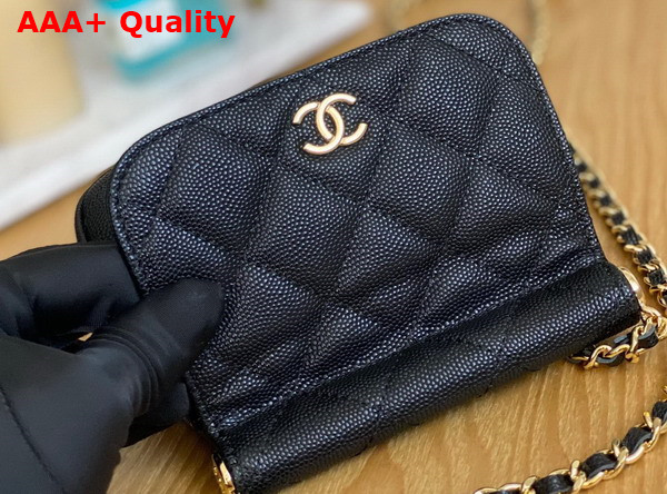 Chanel Clutch with Chain Grained Calfskin Gold Tone Metal Black Ref AP3004 Replica