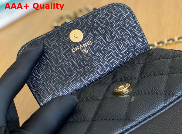 Chanel Clutch with Chain Grained Calfskin Gold Tone Metal Black Ref AP3004 Replica