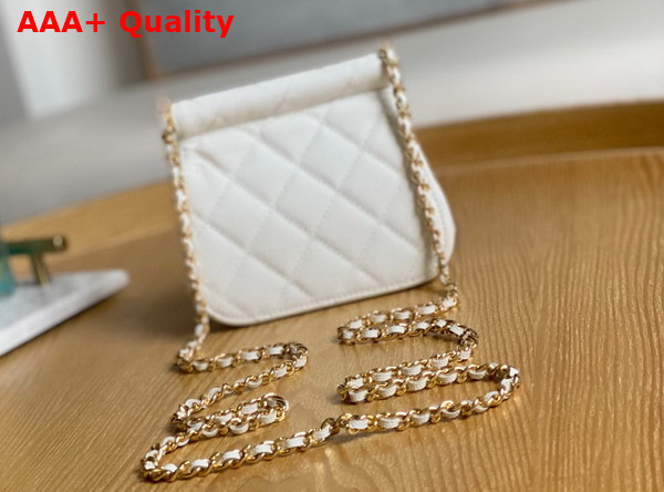 Chanel Clutch with Chain Grained Calfskin Gold Tone Metal White Ref AP3004 Replica