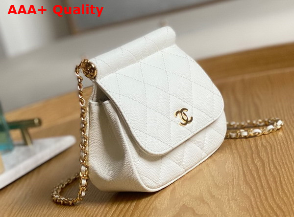 Chanel Clutch with Chain Grained Calfskin Gold Tone Metal White Ref AP3004 Replica