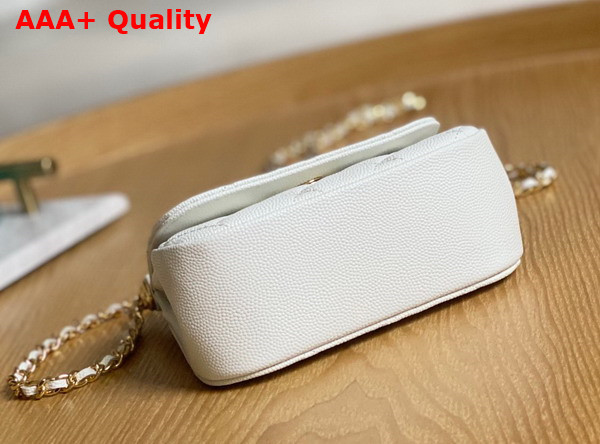 Chanel Clutch with Chain Grained Calfskin Gold Tone Metal White Ref AP3004 Replica