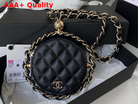 Chanel Clutch with Chain Lambskin Gold Metal Black Ref AP2568 Replica