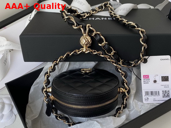 Chanel Clutch with Chain Lambskin Gold Metal Black Ref AP2568 Replica