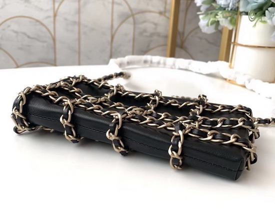 Chanel Clutch with Chain Lambskin and Gold Tone Metal Black AP1161