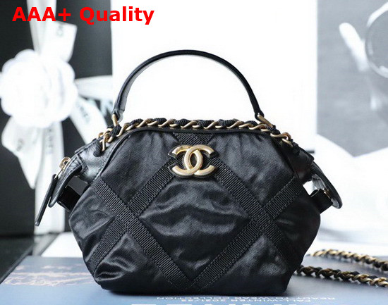 Chanel Clutch with Chain Nylon Gros Grain Gold Tone Metal Black Ref AP2669 Replica