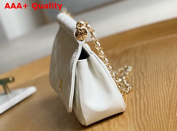 Chanel Clutch with Chain White Grained Calfskin Gold Tone Metal Replica