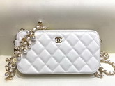 Chanel Clutch with Chain in White Aged Calfskin