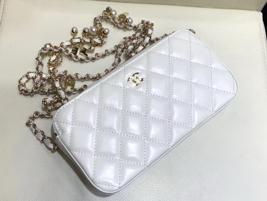 Chanel Clutch with Chain in White Aged Calfskin