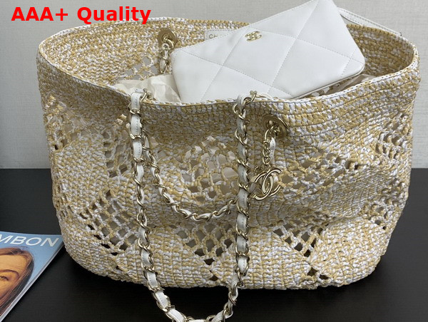 Chanel Coco Beach Bag in Beige Raffia AS4576 Replica