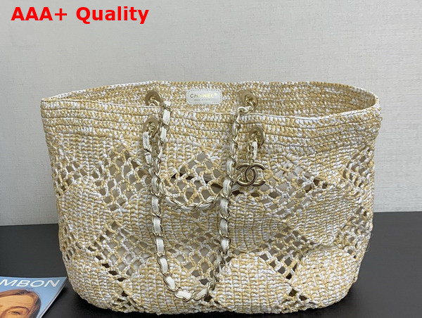 Chanel Coco Beach Bag in Beige Raffia AS4576 Replica