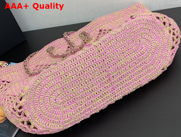 Chanel Coco Beach Bag in Pink Raffia AS4576 Replica