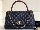 Chanel Coco Handle Bag Black Caviar Leather Gold Hardware