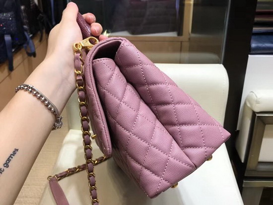 Chanel Coco Handle Bag in Dusty Pink Lizard Handle