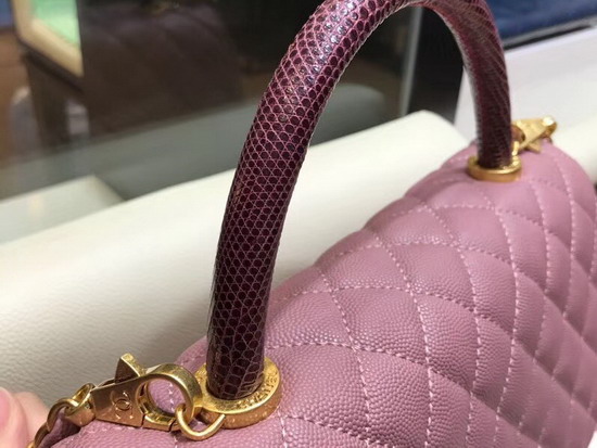 Chanel Coco Handle Bag in Dusty Pink Lizard Handle