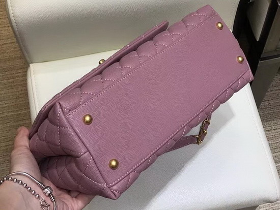 Chanel Coco Handle Bag in Dusty Pink Lizard Handle