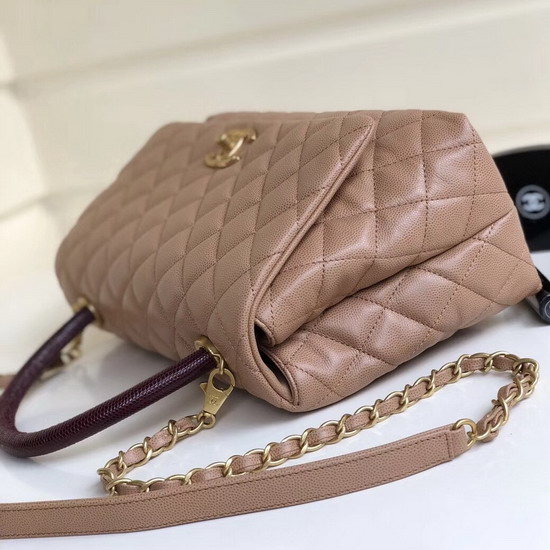 Chanel Coco Handle Bag in Tan Grained Calfskin