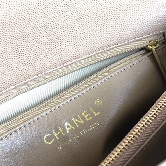 Chanel Coco Handle Bag in Tan Grained Calfskin