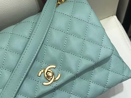 Chanel Coco Handle Bag in Turquoise Grain Leather