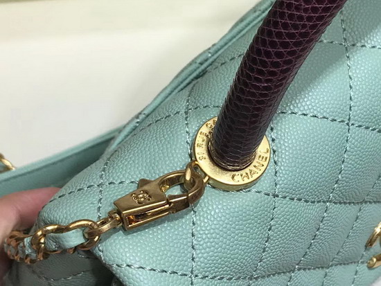 Chanel Coco Handle Bag in Turquoise Grain Leather