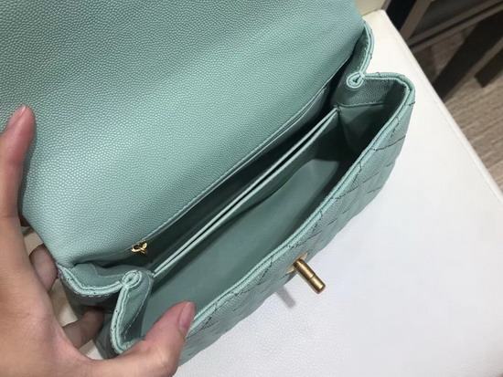 Chanel Coco Handle Bag in Turquoise Grain Leather