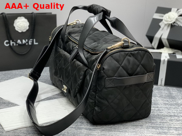 Chanel Coco Neige Neige Two in One Duffle Bag and Backpack in Black Logo Nylon Replica