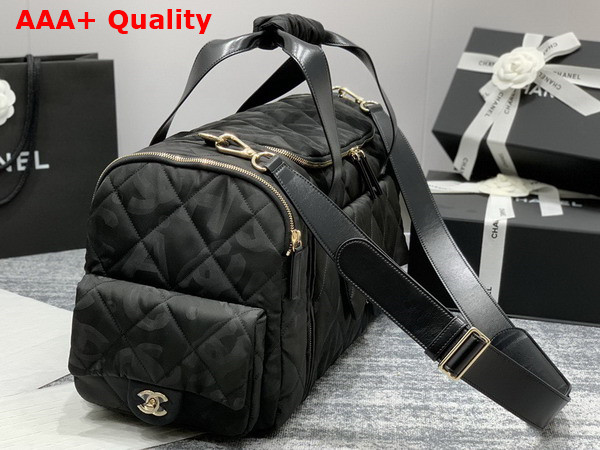 Chanel Coco Neige Neige Two in One Duffle Bag and Backpack in Black Logo Nylon Replica