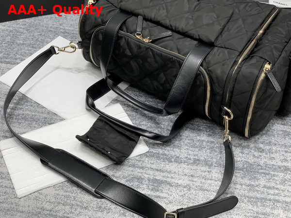 Chanel Coco Neige Neige Two in One Duffle Bag and Backpack in Black Logo Nylon Replica