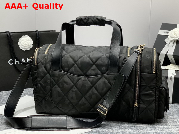 Chanel Coco Neige Neige Two in One Duffle Bag and Backpack in Black Logo Nylon Replica