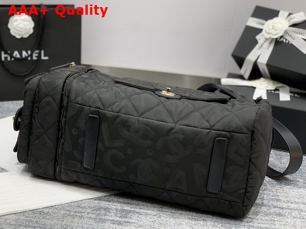 Chanel Coco Neige Neige Two in One Duffle Bag and Backpack in Black Logo Nylon Replica