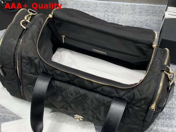 Chanel Coco Neige Neige Two in One Duffle Bag and Backpack in Black Logo Nylon Replica