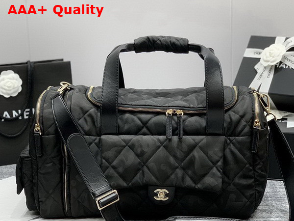 Chanel Coco Neige Neige Two in One Duffle Bag and Backpack in Black Logo Nylon Replica