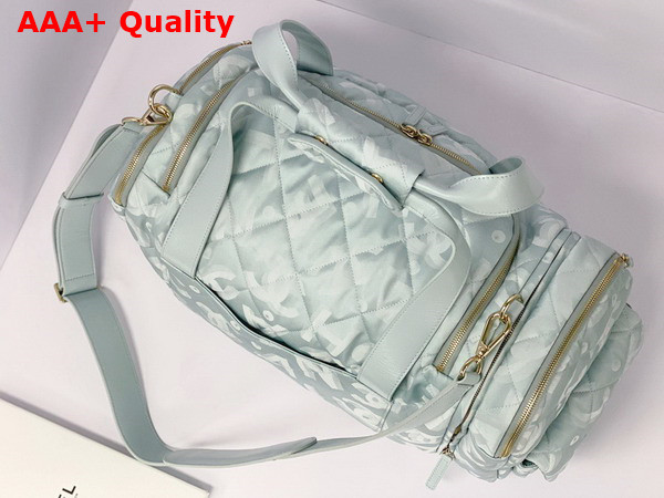 Chanel Coco Neige Neige Two in One Duffle Bag and Backpack in Pale Blue Logo Nylon Replica