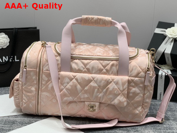 Chanel Coco Neige Neige Two in One Duffle Bag and Backpack in Pink Logo Nylon Replica