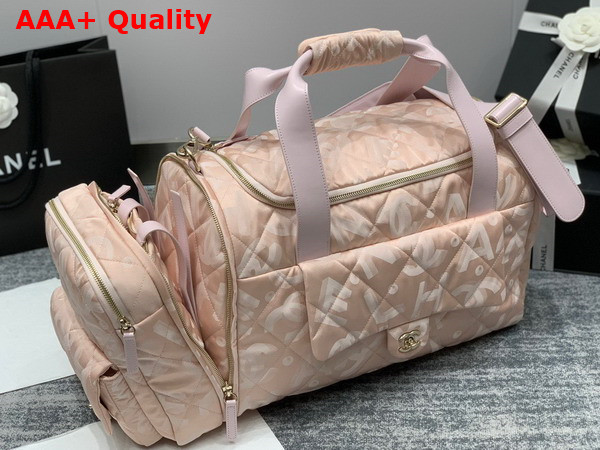 Chanel Coco Neige Neige Two in One Duffle Bag and Backpack in Pink Logo Nylon Replica