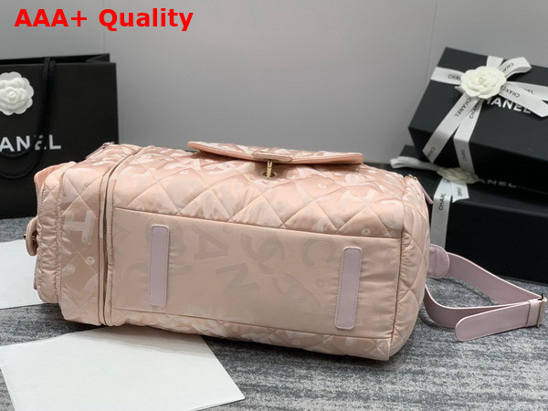 Chanel Coco Neige Neige Two in One Duffle Bag and Backpack in Pink Logo Nylon Replica