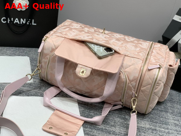 Chanel Coco Neige Neige Two in One Duffle Bag and Backpack in Pink Logo Nylon Replica