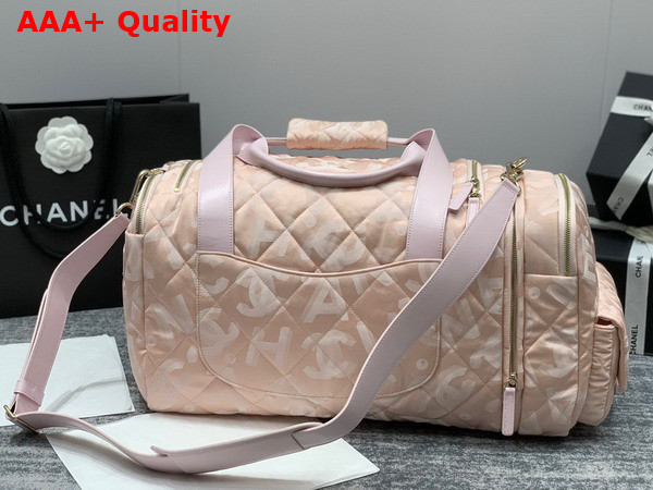 Chanel Coco Neige Neige Two in One Duffle Bag and Backpack in Pink Logo Nylon Replica